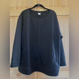 Chicos size 2 (12/14) Zenergy Contrast-Stitch Tunic black